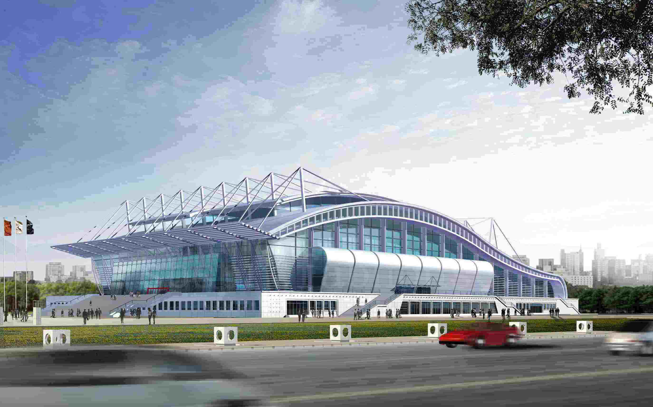 Prefabricated steel stadium